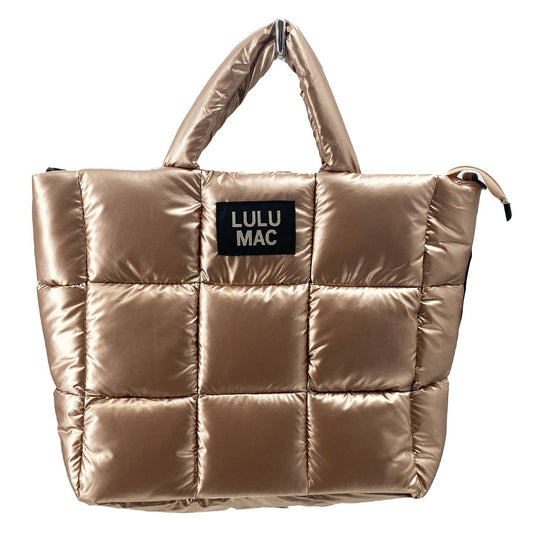 Girlie Girl Originals - MP-8273 Large Puffer Metallic Handbag-Champagne
