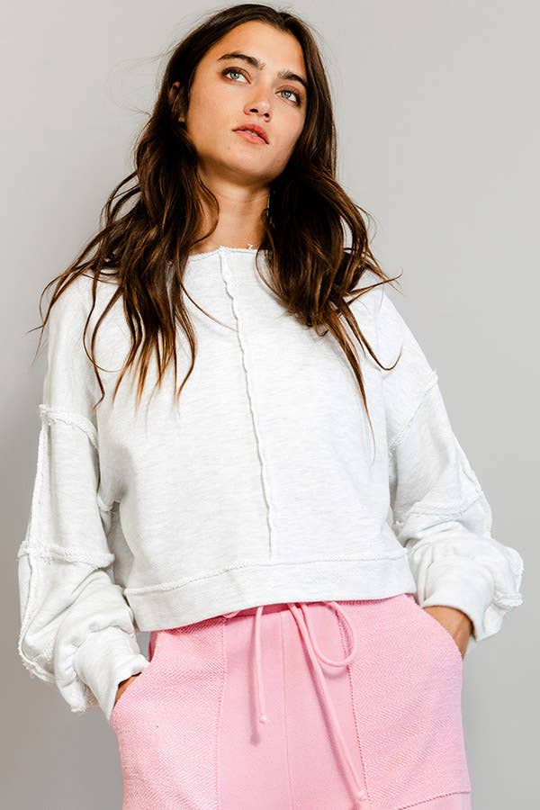 T2170 Solid Cropped Sweatshirt