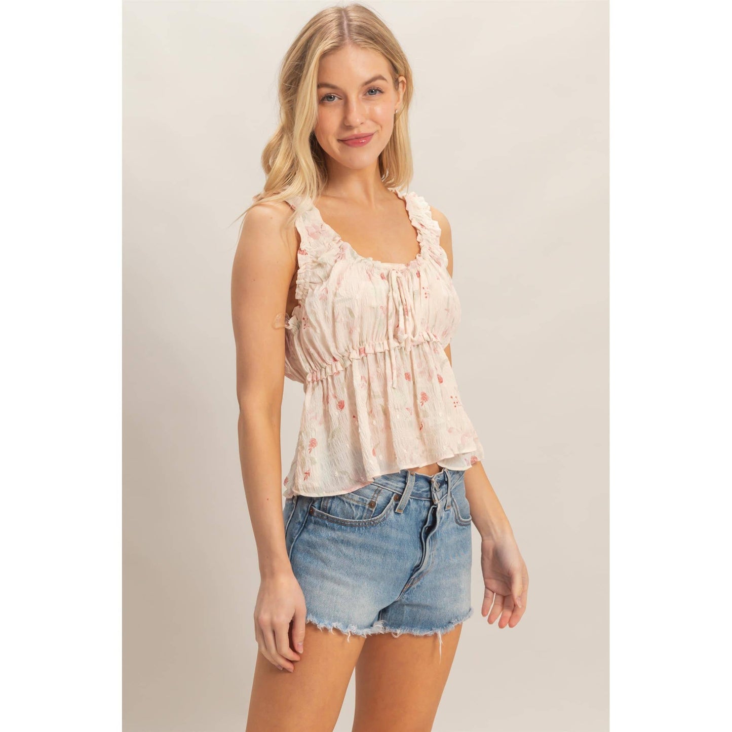 Swiss Dot Peplum Top
