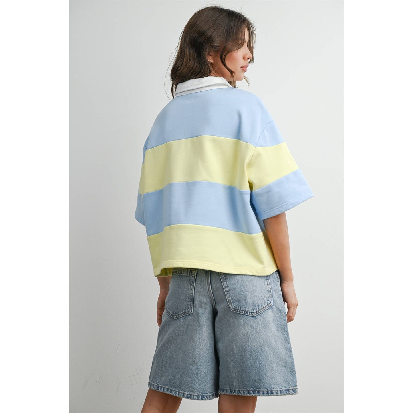 Striped collared top