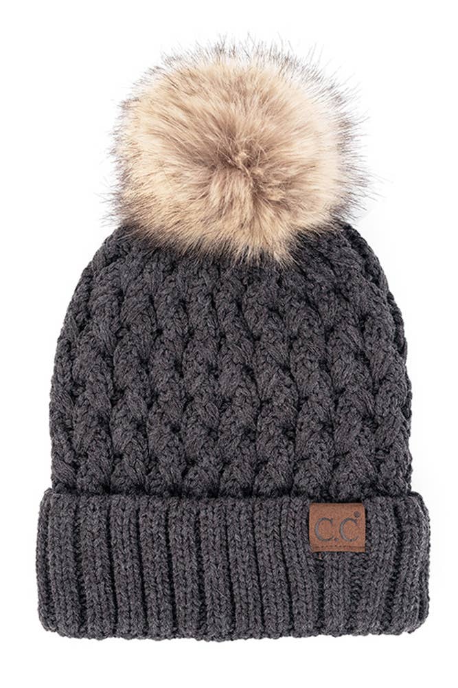 C.C Lattice Crossover Stitch Beanie Winter Hat
