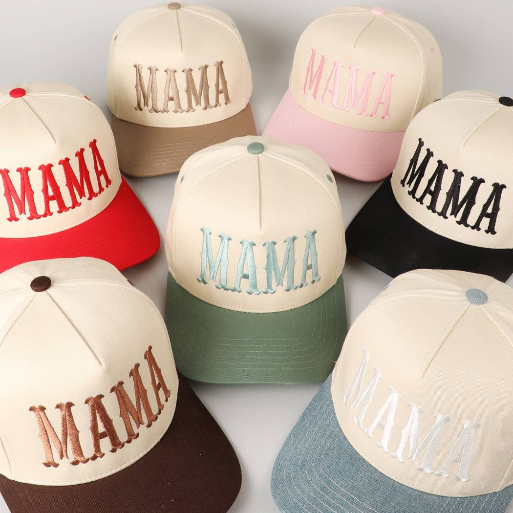 MAMA Typographic Design Embroidery Baseball Cap