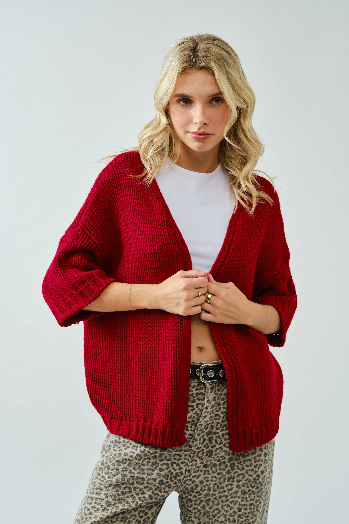 SA00115T - Chunky Open Cardigan