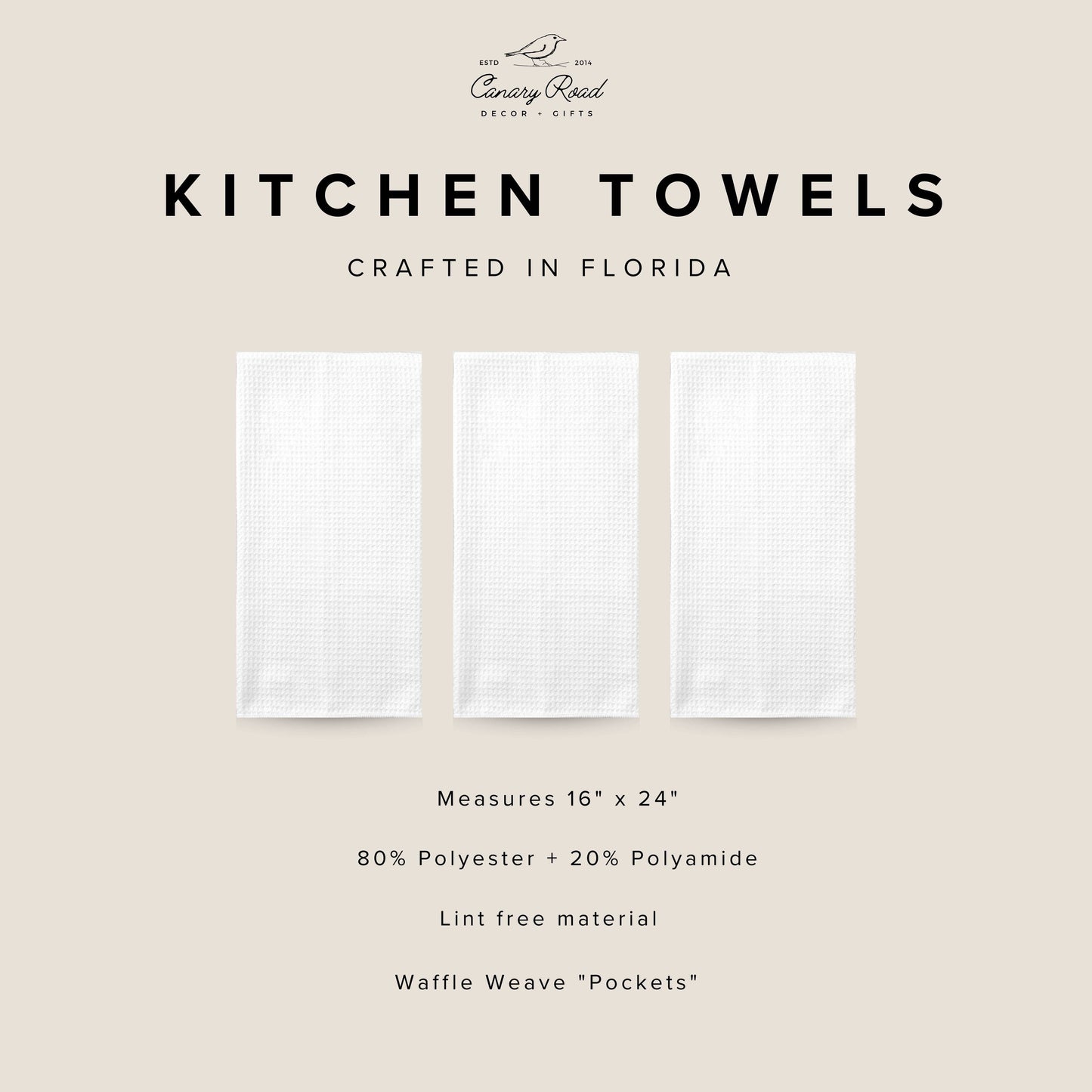 Custom Localization Dish Towel, Zip Code City State State