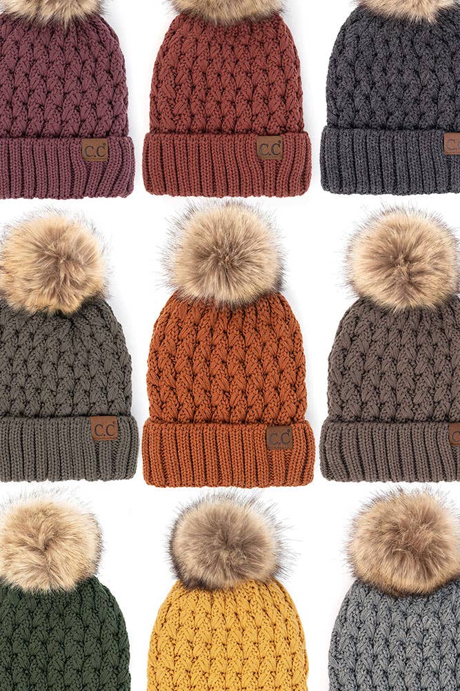 C.C Lattice Crossover Stitch Beanie Winter Hat