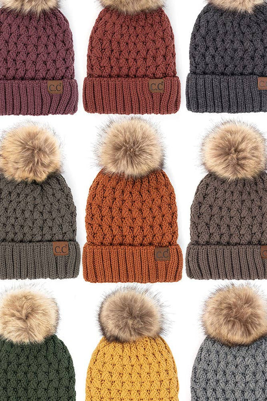 C.C Lattice Crossover Stitch Beanie Winter Hat