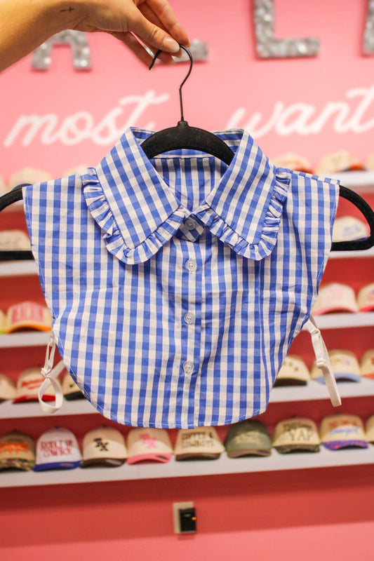 Summer Tees - ROYAL BLUE GINGAM COLLAR