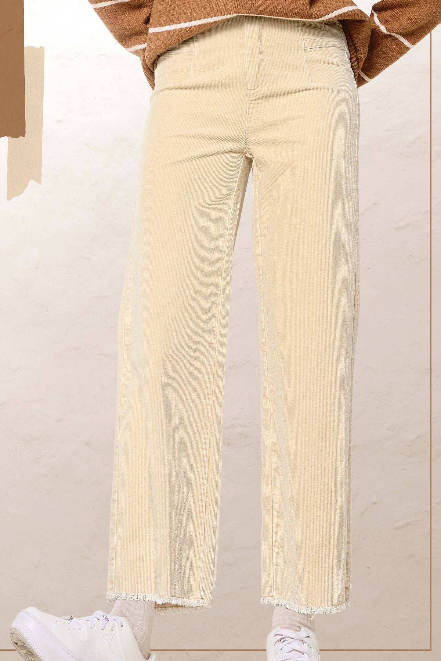 MCP4220-Mineral Washed High Waisted Wide Leg Corduroy Pants