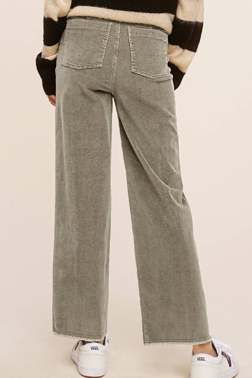 MCP4220-Mineral Washed High Waisted Wide Leg Corduroy Pants