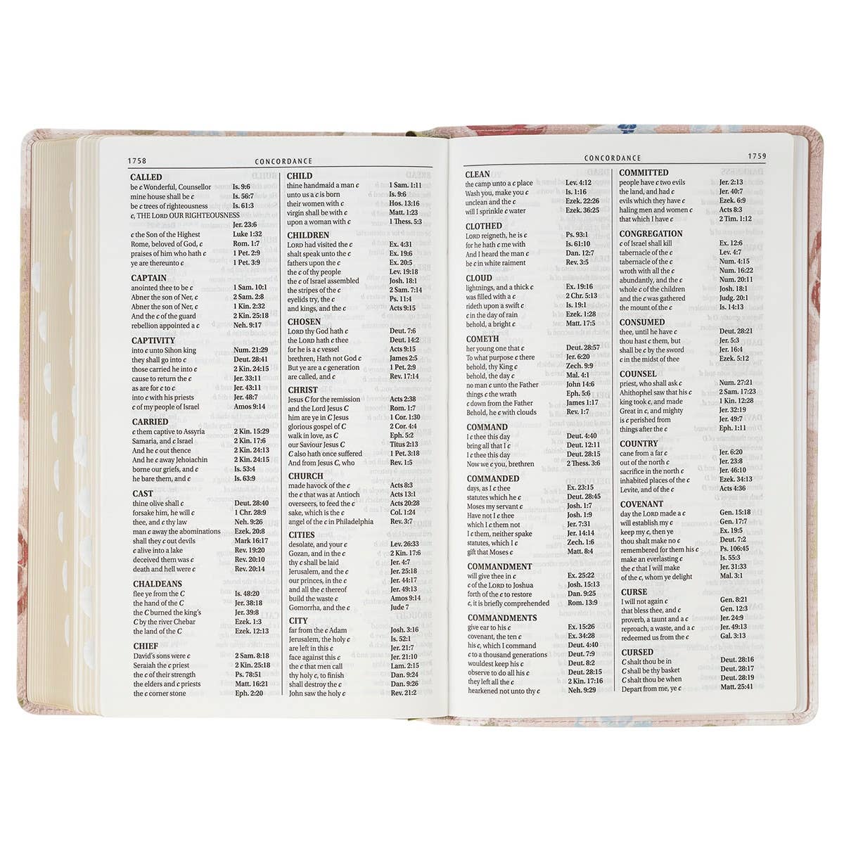 Christian Art Gifts - KJV Bible Giant Print Standard-size Faux Leather FloralPrint