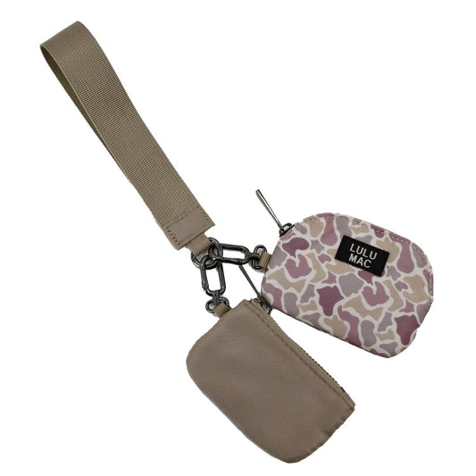 Girlie Girl Originals - DP-8162 Camo/Beige Lulu Mac Double Pouch Wristlets
