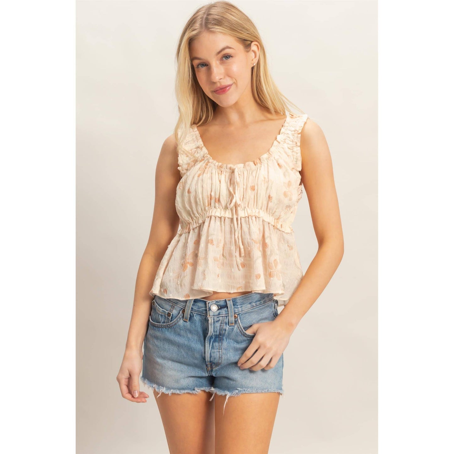 Swiss Dot Peplum Top