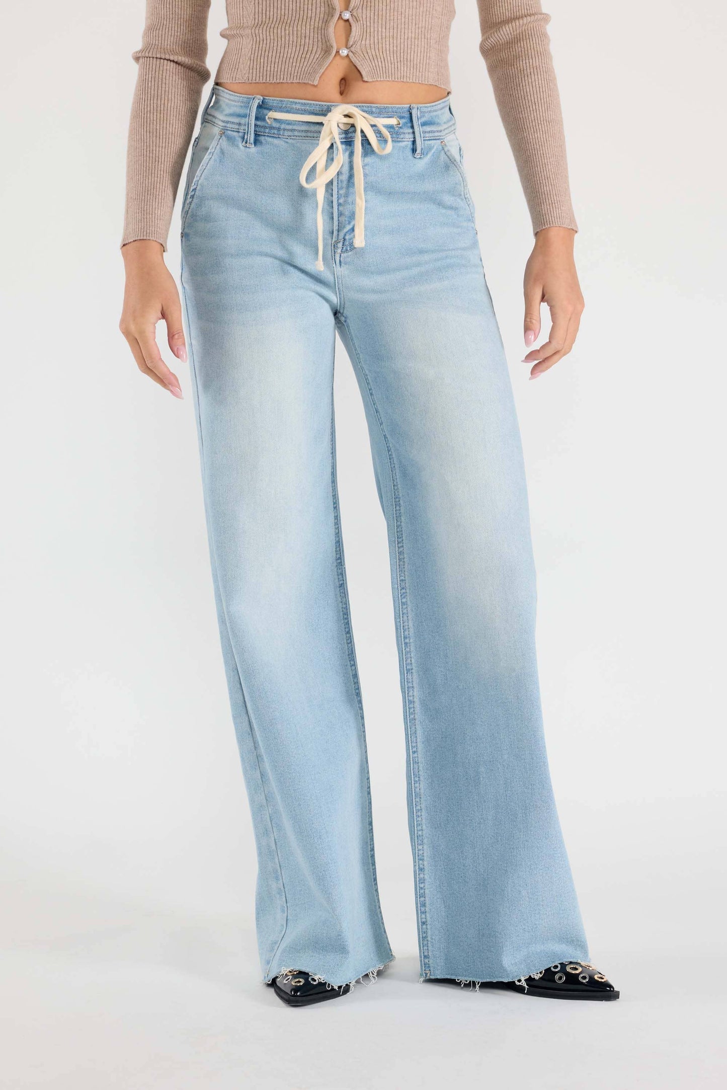OPEN PACK Relaxed Wide Jeans Waist String XP7004