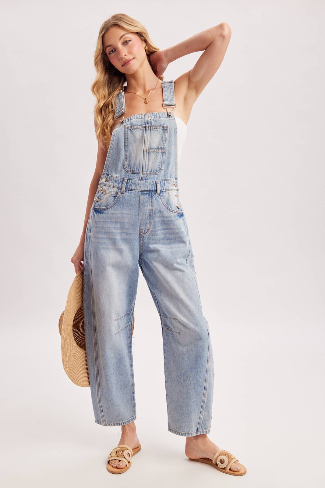 Bluivy - DENIM BARREL OVERALLS