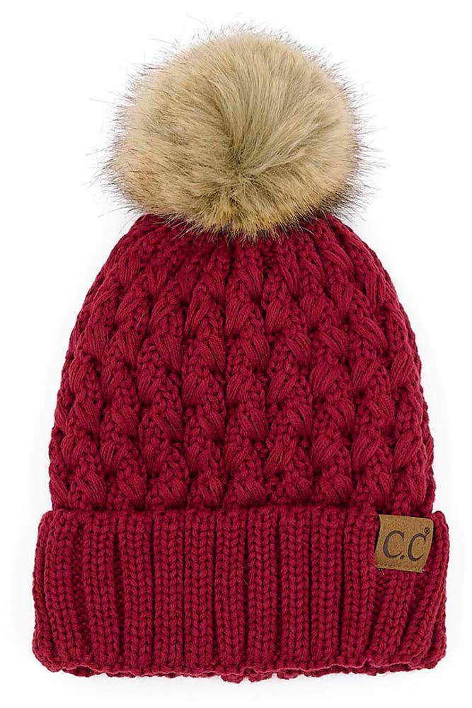 C.C Lattice Crossover Stitch Beanie Winter Hat