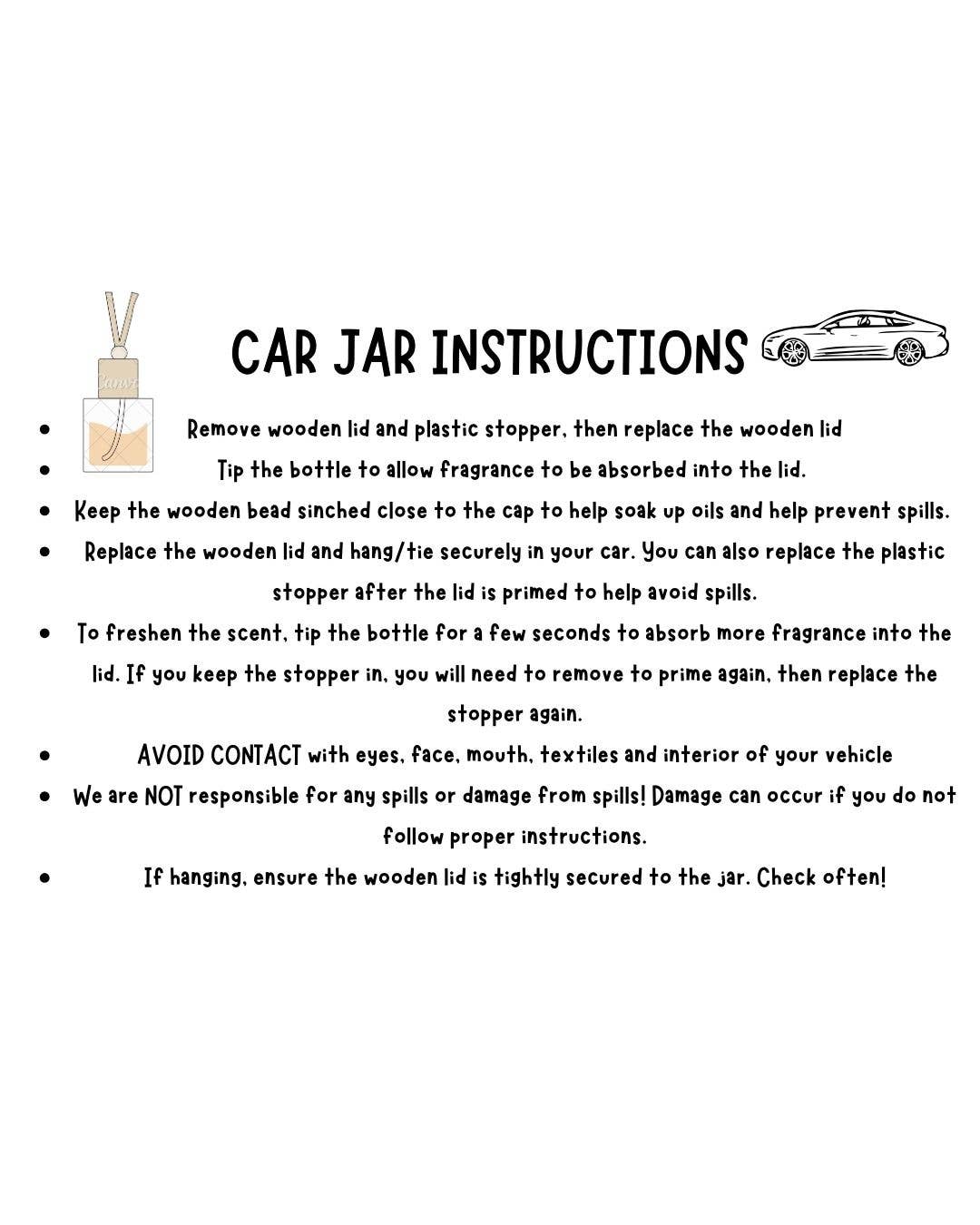 Car Jars/Fresheners- Mystery Selection
