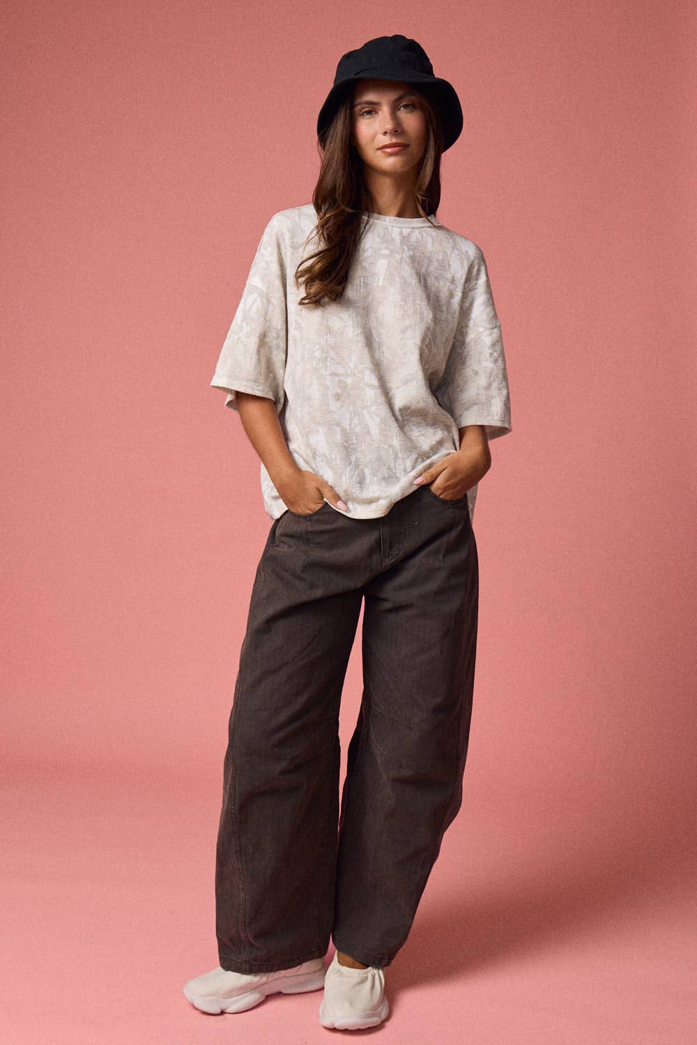 PT51002-NATURE CAMO RIBBED LOOSE FIT SHIRT