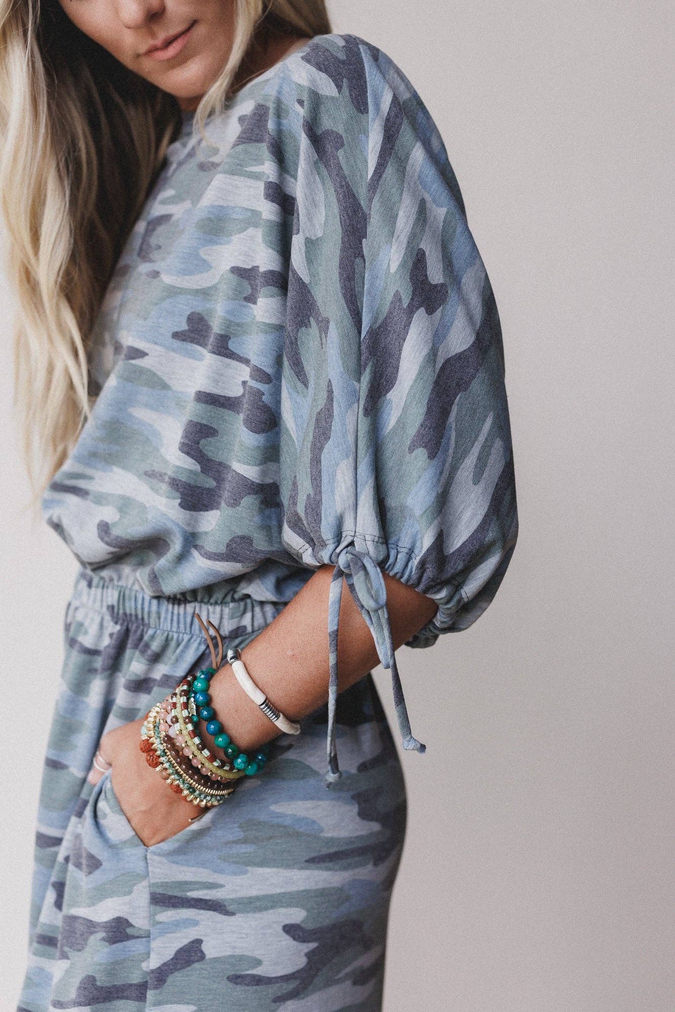 Three Bird Nest - Carolina Comfy Wide Leg Jumpsuit - Camo