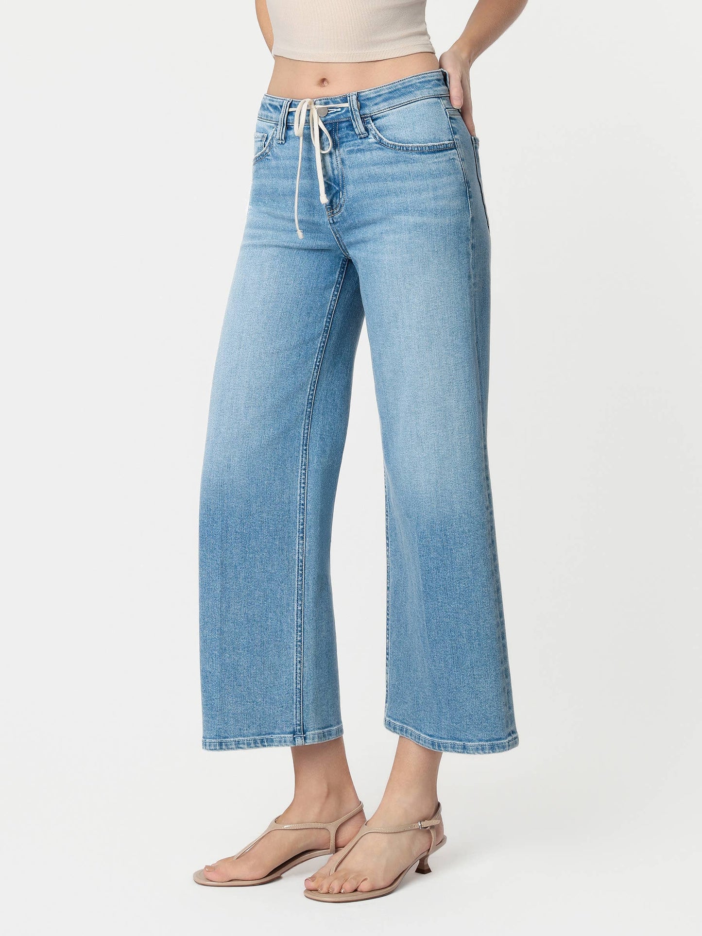 DRAWSTRING CROP WIDE LEG