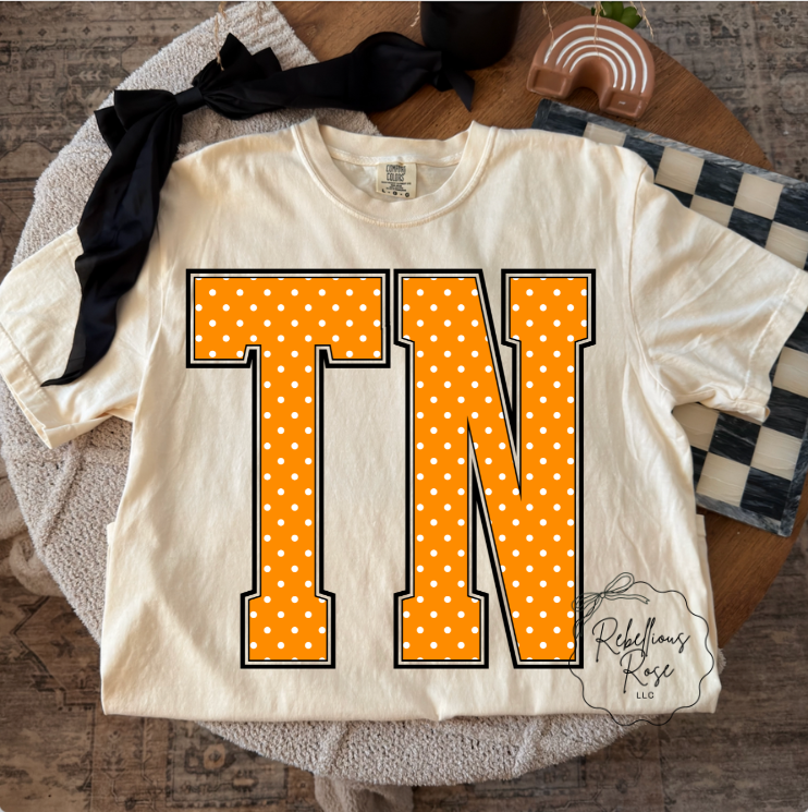 Rebellious Rose LLC - Polka Dot TN - Tennessee Graphic T-shirt