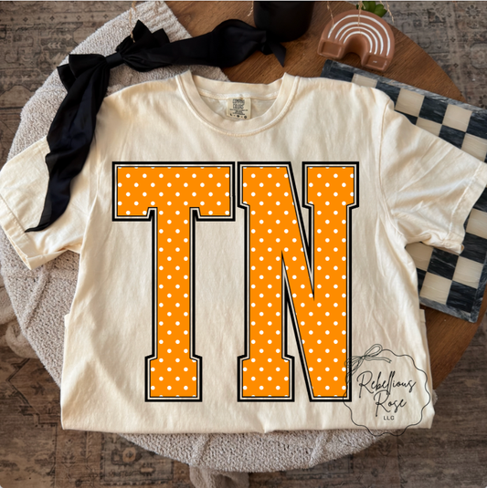 Rebellious Rose LLC - Polka Dot TN - Tennessee Graphic T-shirt
