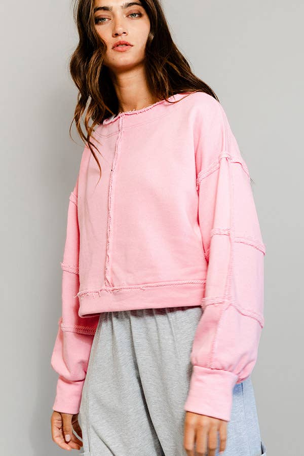 T2170 Solid Cropped Sweatshirt