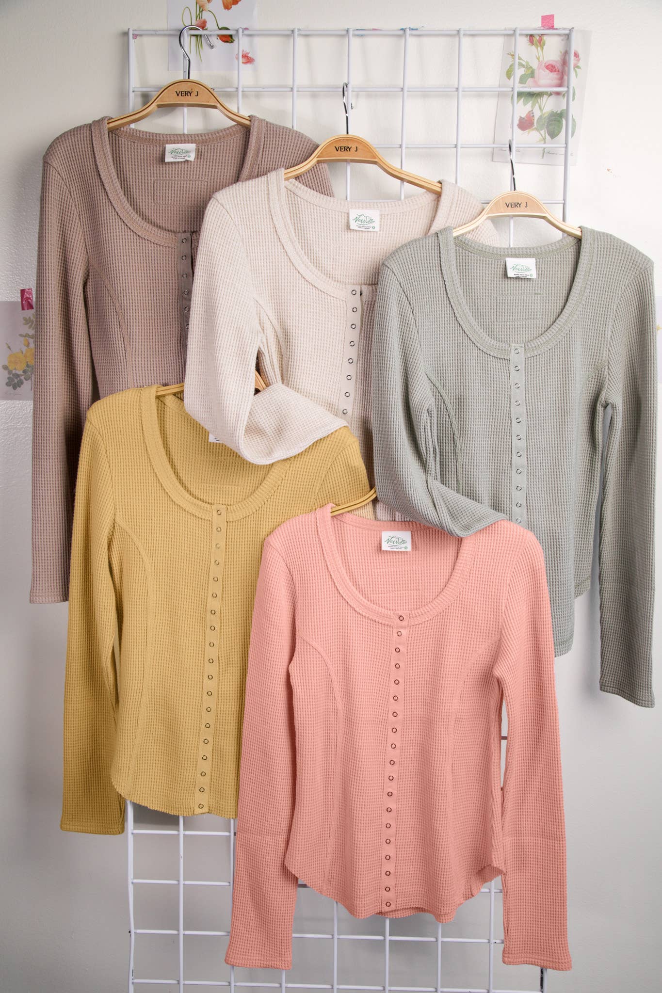 NT12243-Button Down Fitted Knit Casual Top