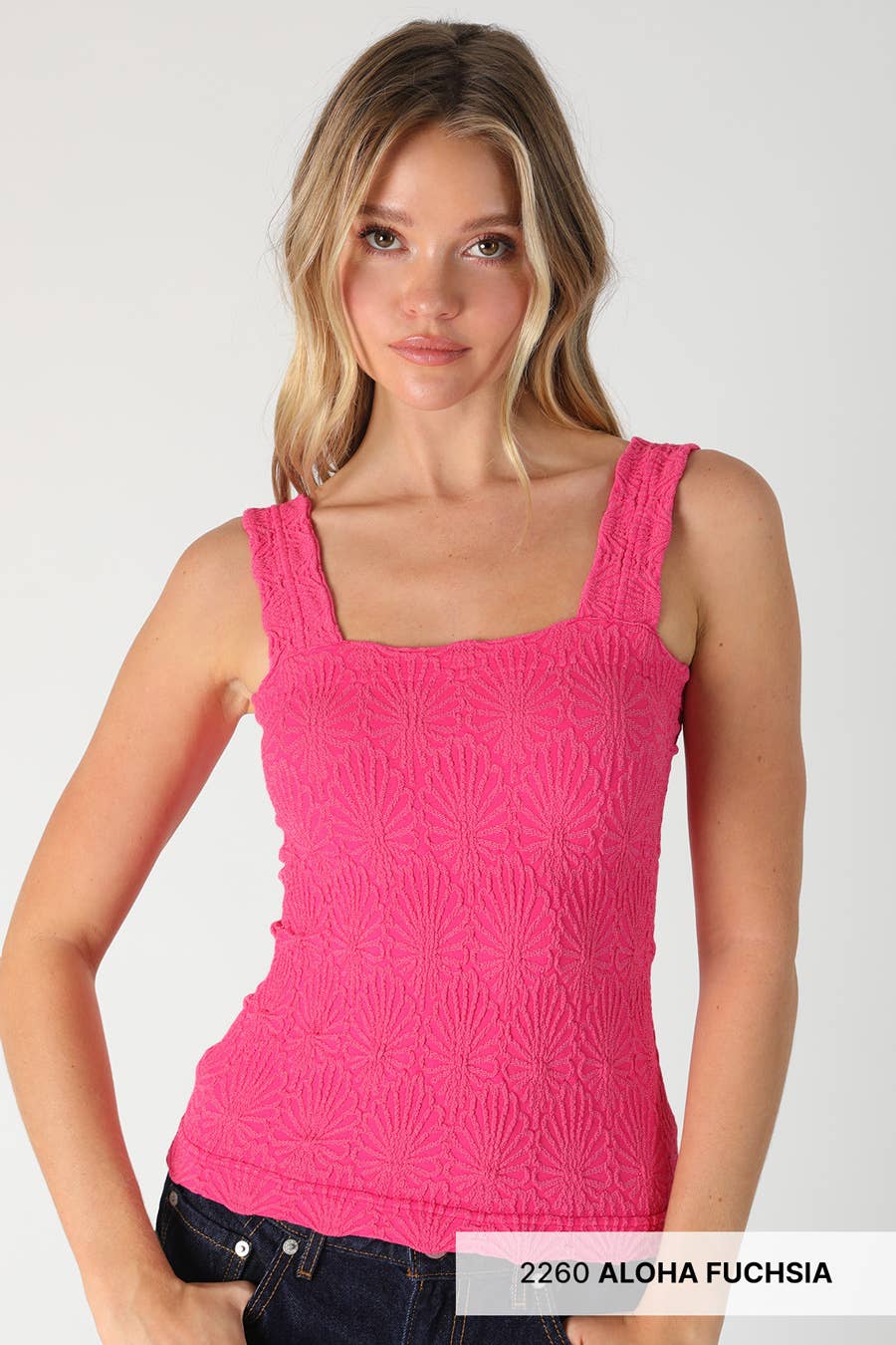 Lace textured tank