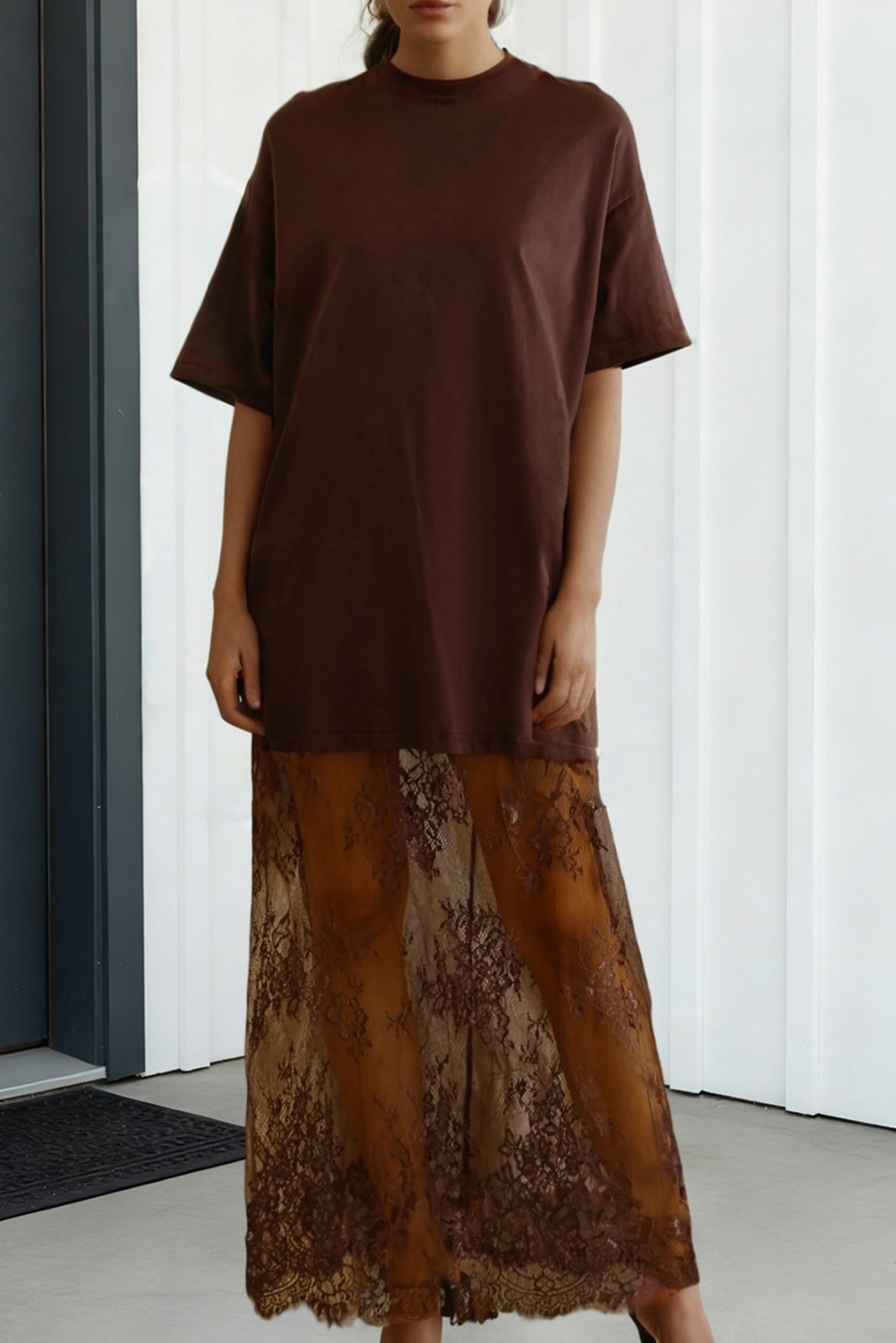 LAS Lace T Shirt Maxi Dress
