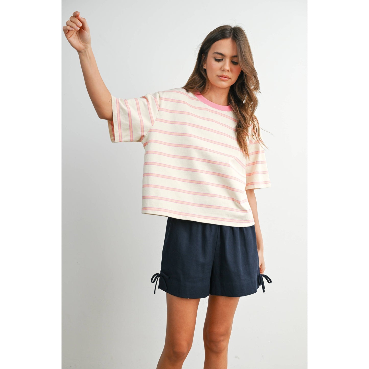 Cropped T-Shirt with stripes