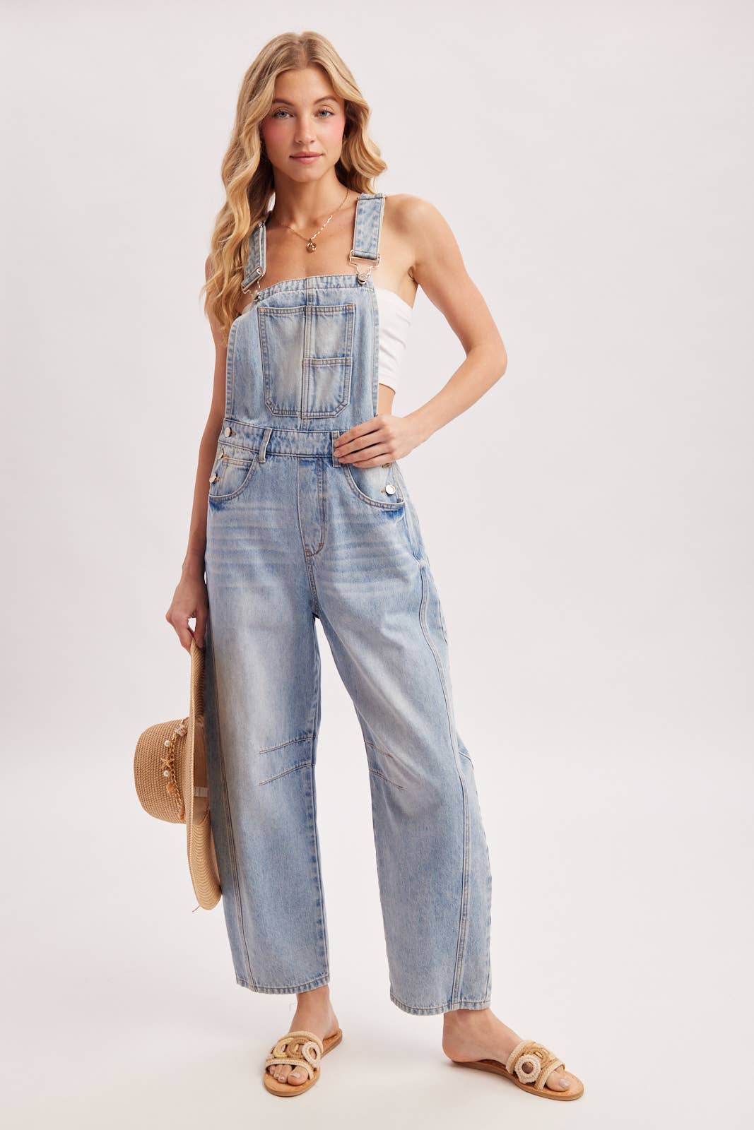 Bluivy - DENIM BARREL OVERALLS
