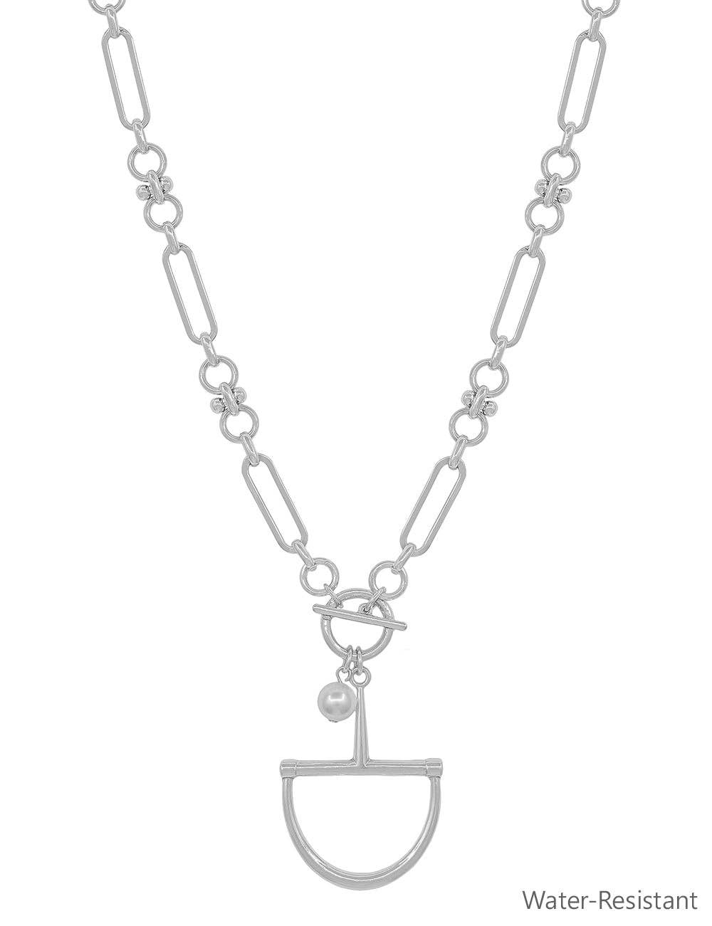 What's Hot - Silver Thick Chain 16"-18" Necklace with Horsebit