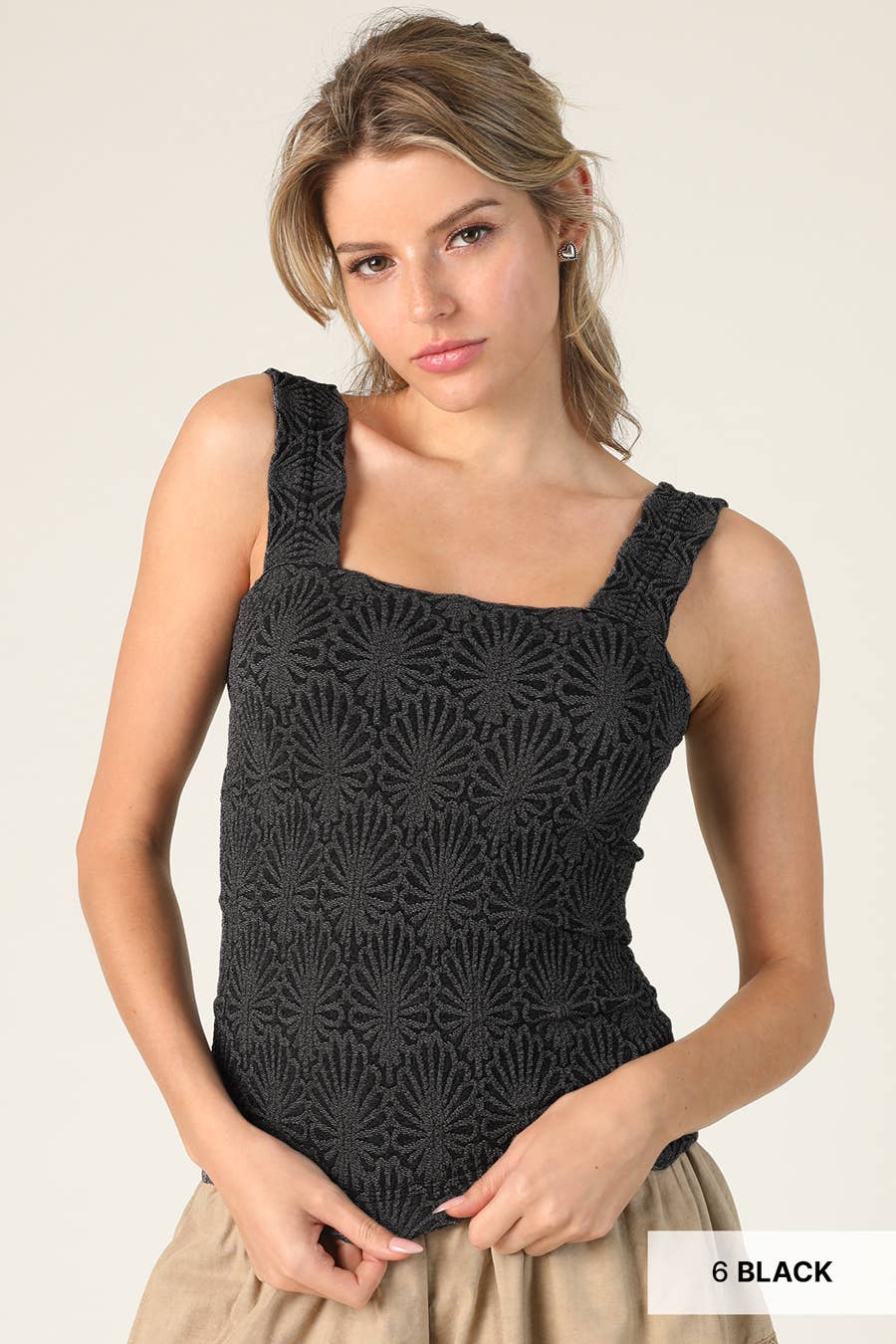 Lace textured tank