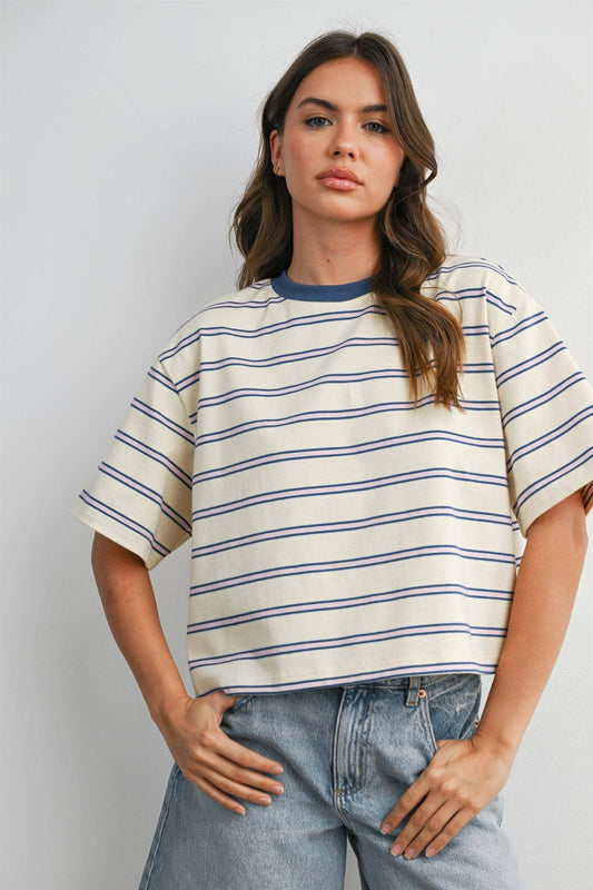 Cropped T-Shirt with stripes