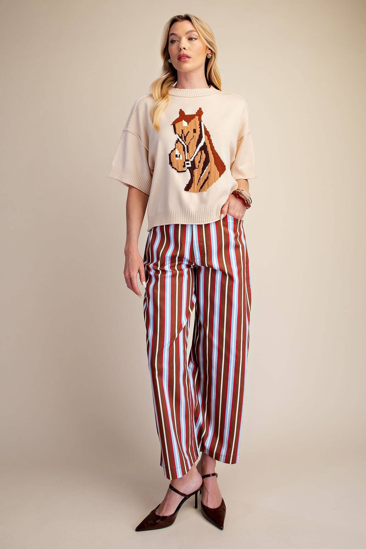 Glam - Western Horse Crew Neck Sweater