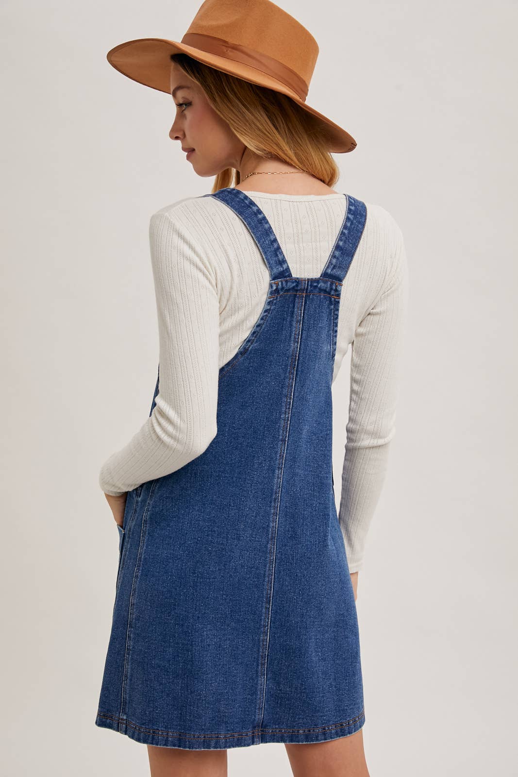 OVERALL MINI DRESS WITH POCKETS