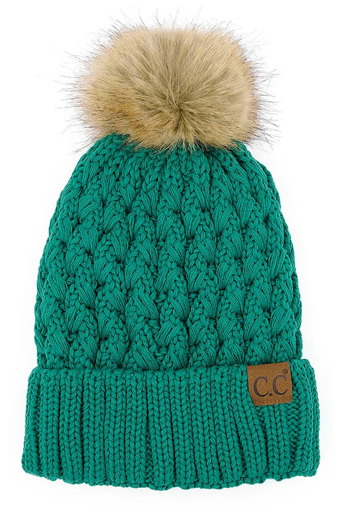C.C Lattice Crossover Stitch Beanie Winter Hat