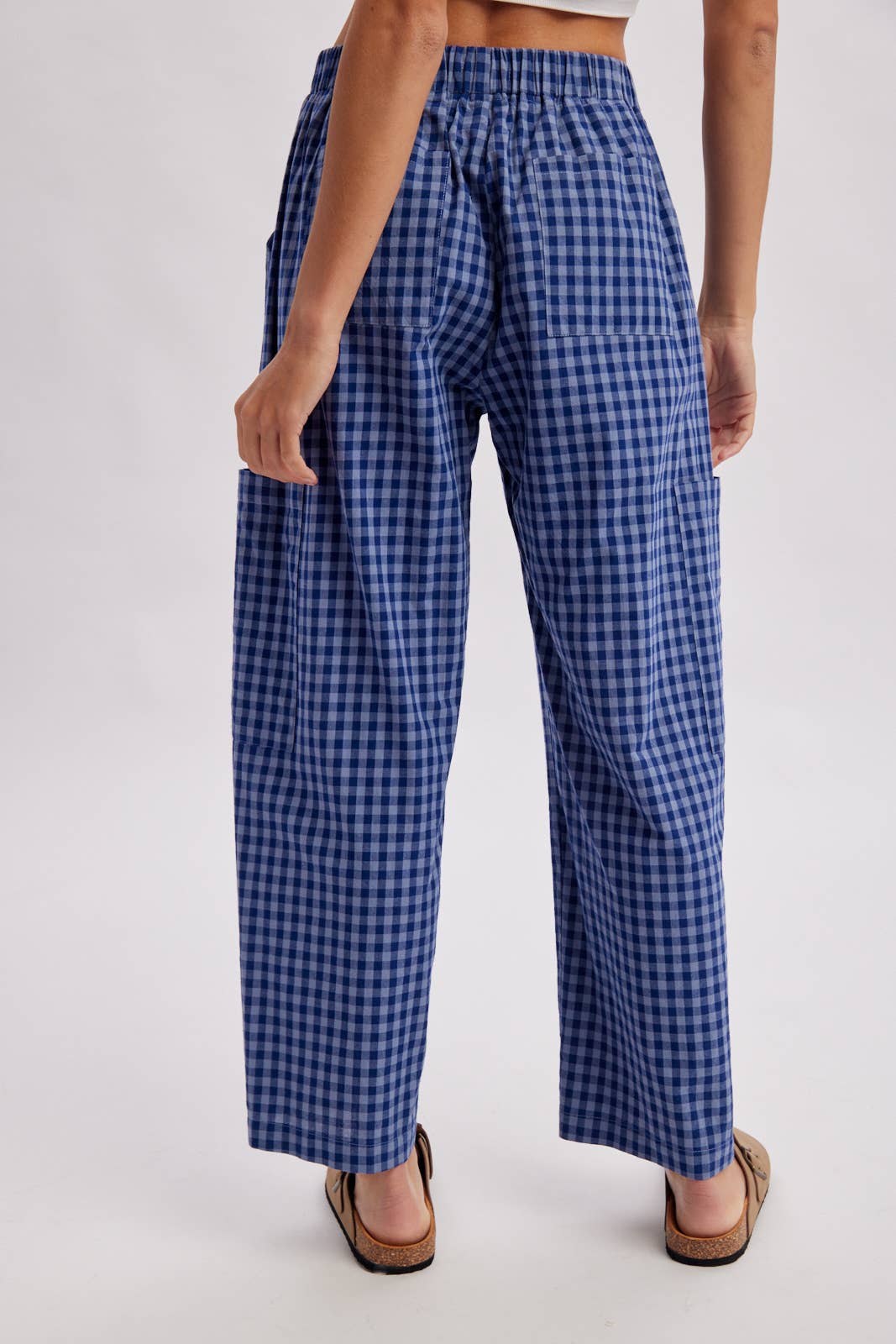 PLAID PATCH POCKET PANTS