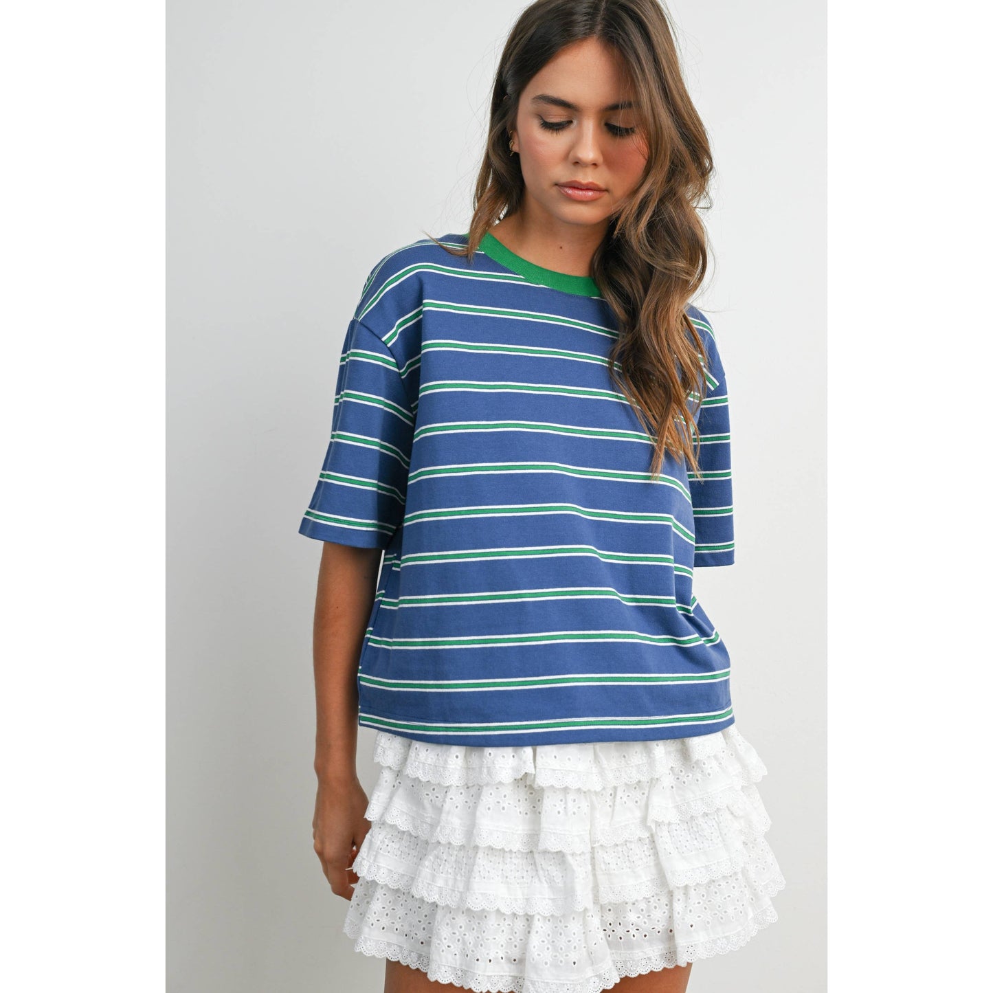 Cropped T-Shirt with stripes