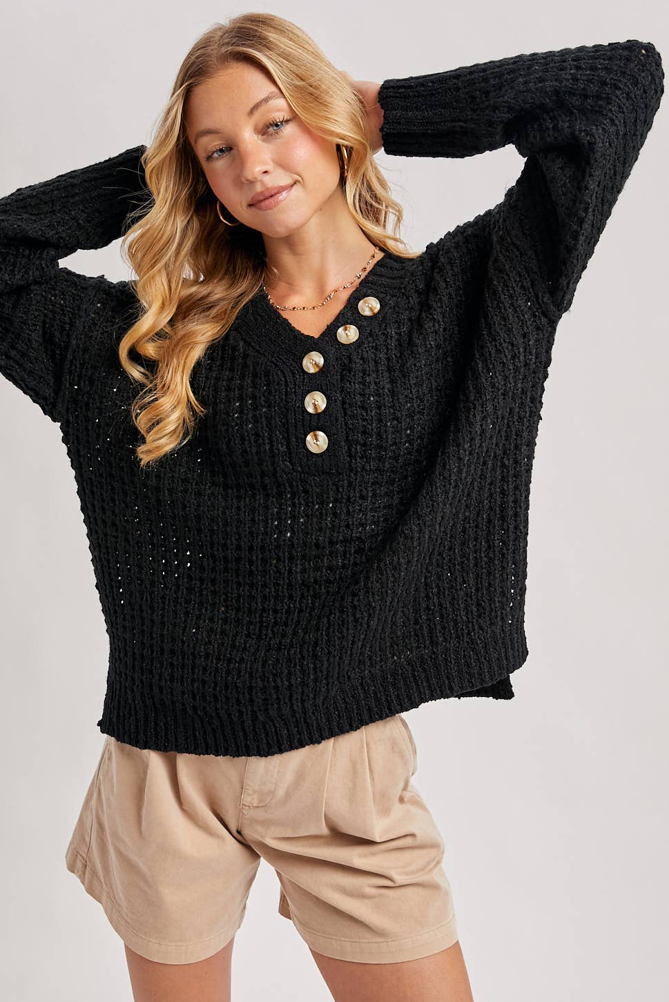 THERMAL HENELY SWEATER TOP