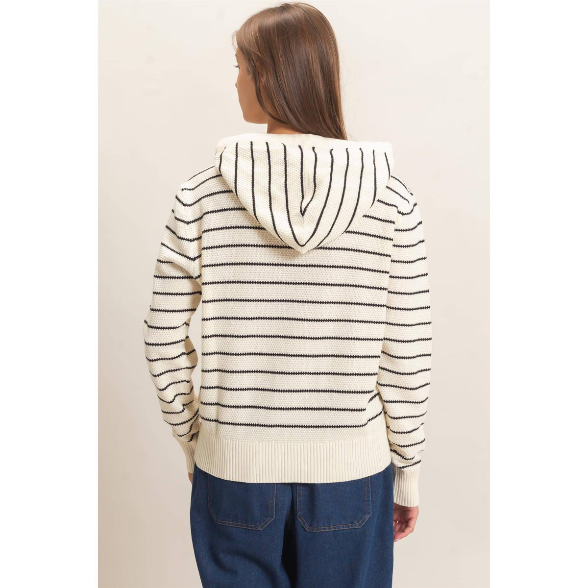 Double Zero - Striped Hooded Sweater