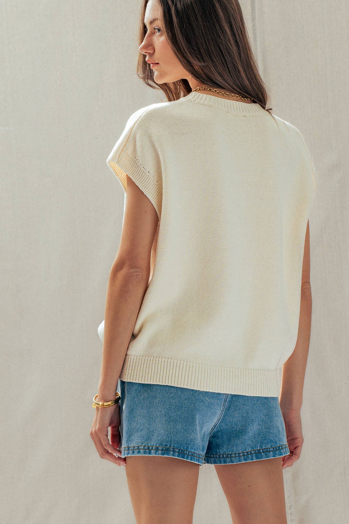 Urban Daizy - Lemon Graphic Knit Vest Citrus Print