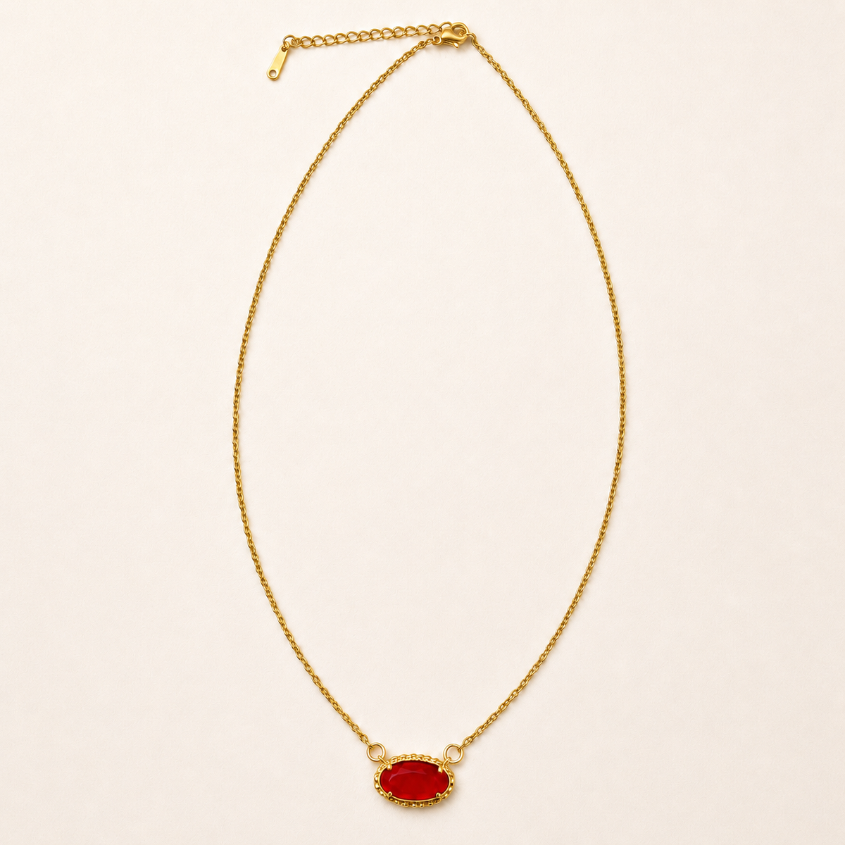 JOSSLYN by wall to wall - OVAL GEMSTONE CHARM PENDANT NECKLACE | 40NK9661