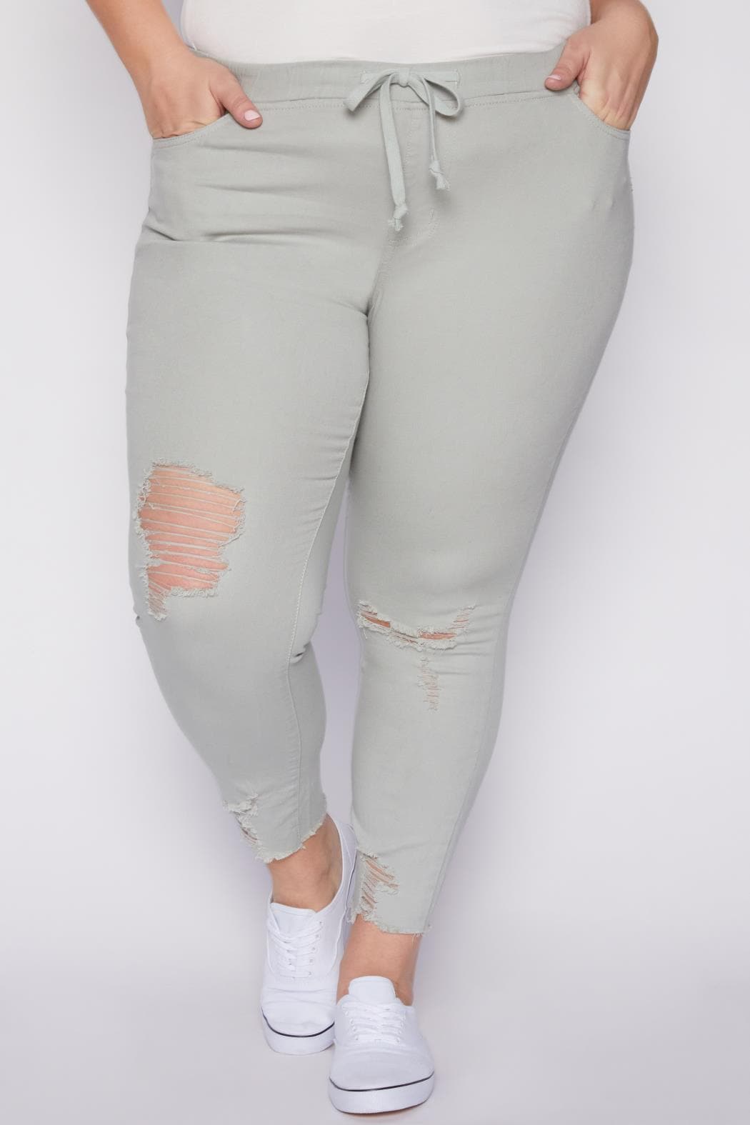 Plus Size High Rise Ankle Jogger-XP961121