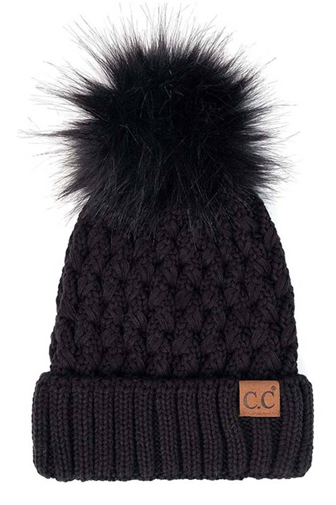 C.C Lattice Crossover Stitch Beanie Winter Hat
