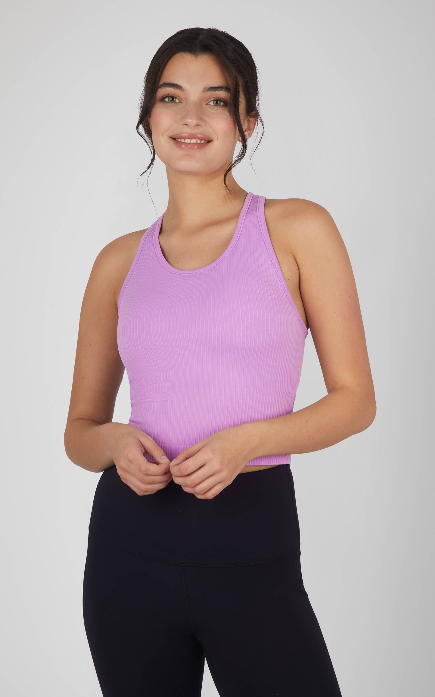 Women's Essential Rib Seamless Racerback Tank with Inner Bra
