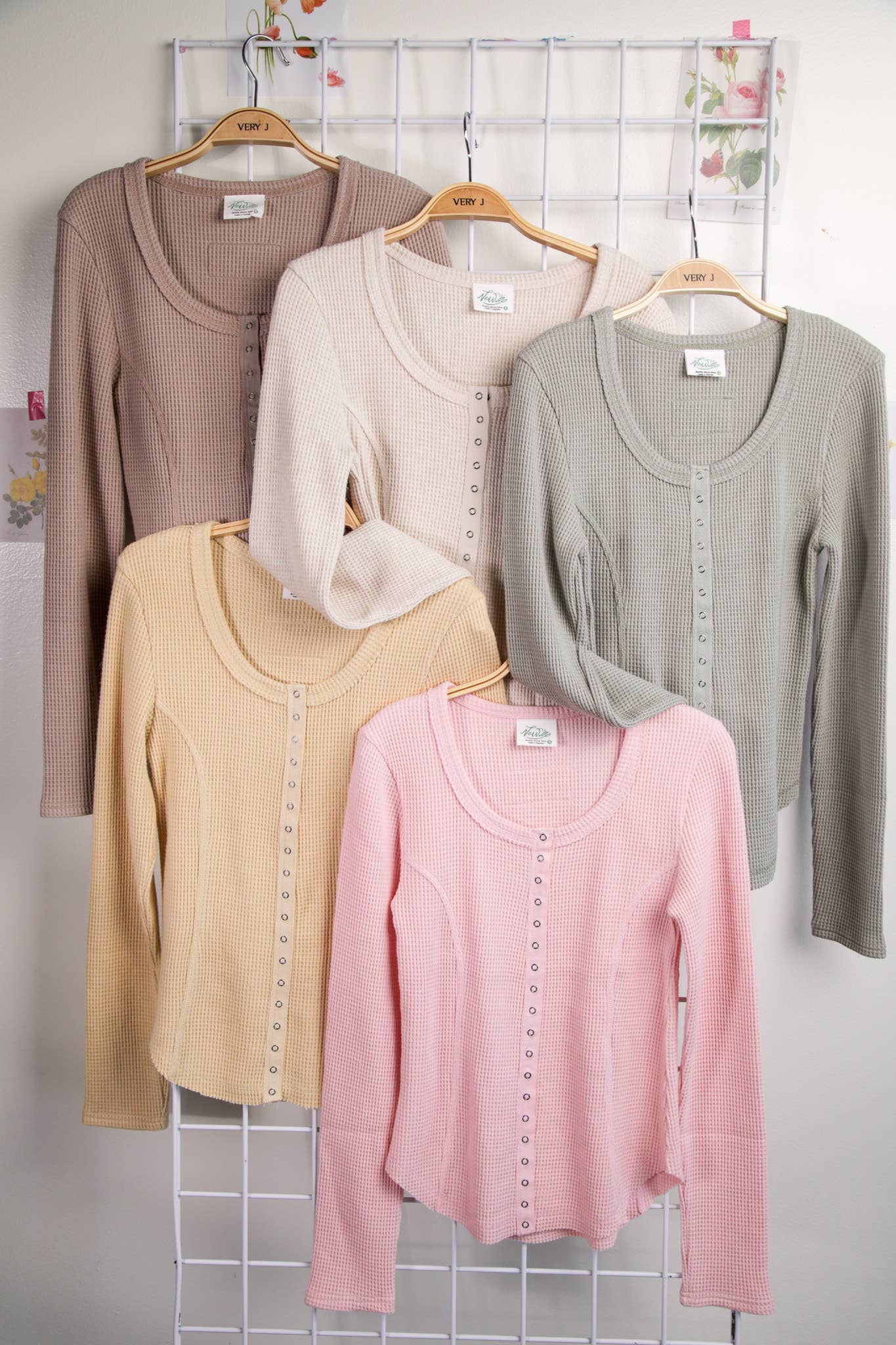 NT12243-Button Down Fitted Knit Casual Top
