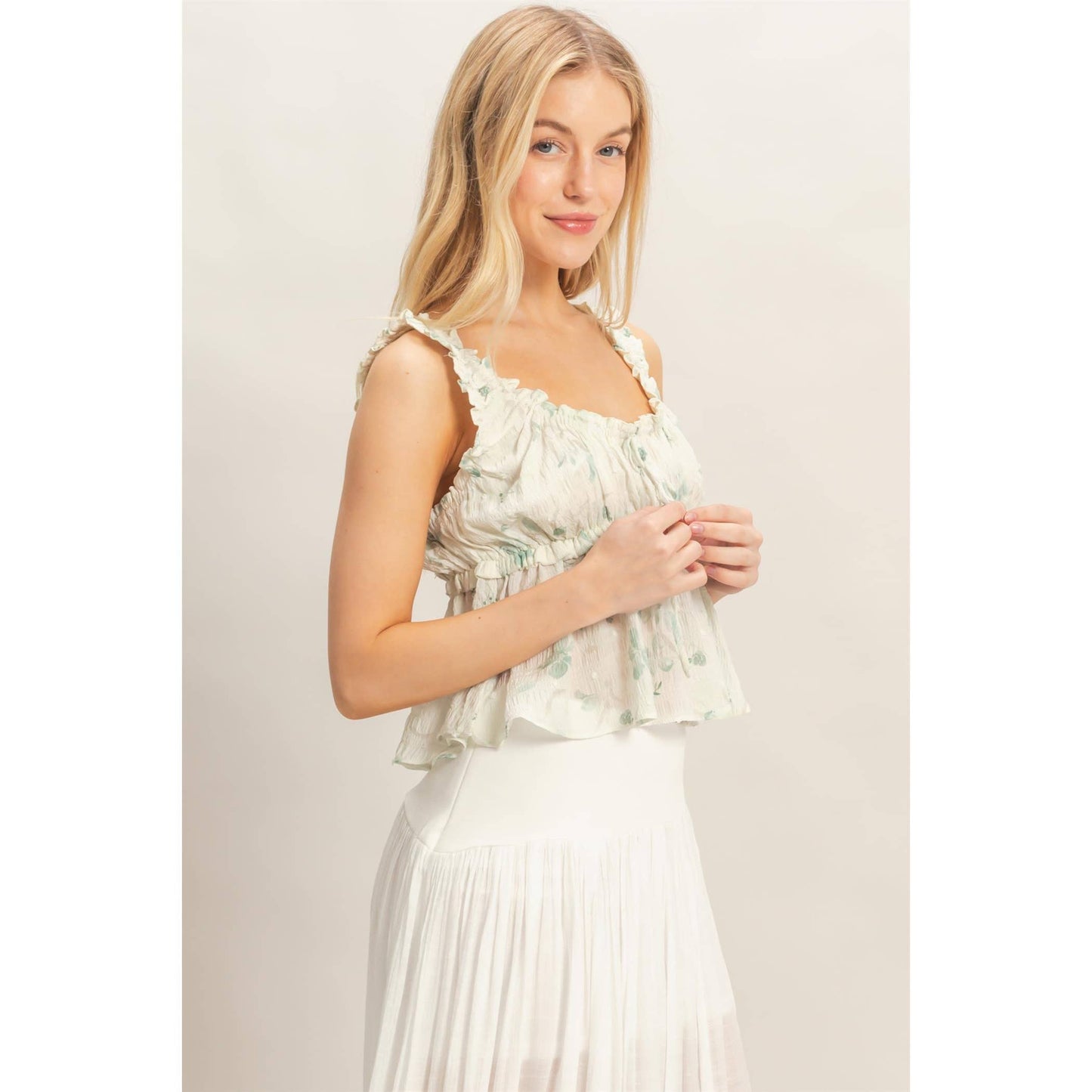 Swiss Dot Peplum Top