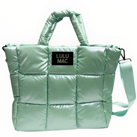 Girlie Girl Originals - MP-8273 Large Puffer Metallic Handbag-Mint