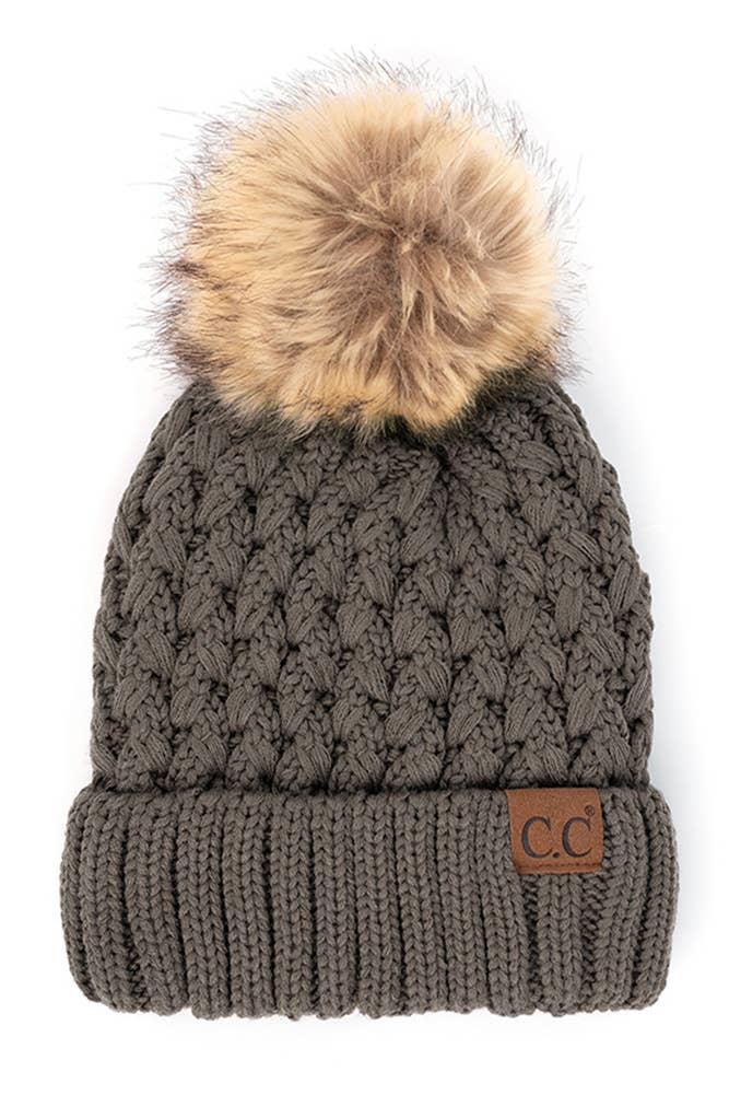 C.C Lattice Crossover Stitch Beanie Winter Hat
